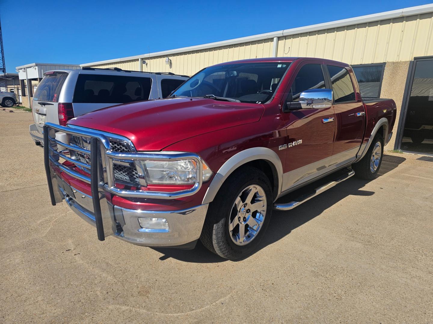 2010 MAROON Dodge Ram 1500 Laramie Crew Cab 2WD (1D7RB1CT7AS) with an 5.7L V8 OHV 16V engine, 5-Speed Automatic transmission, located at 533 S Seven Points BLVD, Seven Points, TX, 75143, (430) 255-4030, 32.313999, -96.209351 - Photo#0